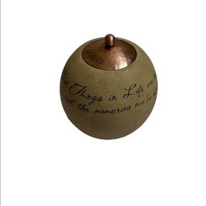 5” Wood Spherical Decor Tealight Holder